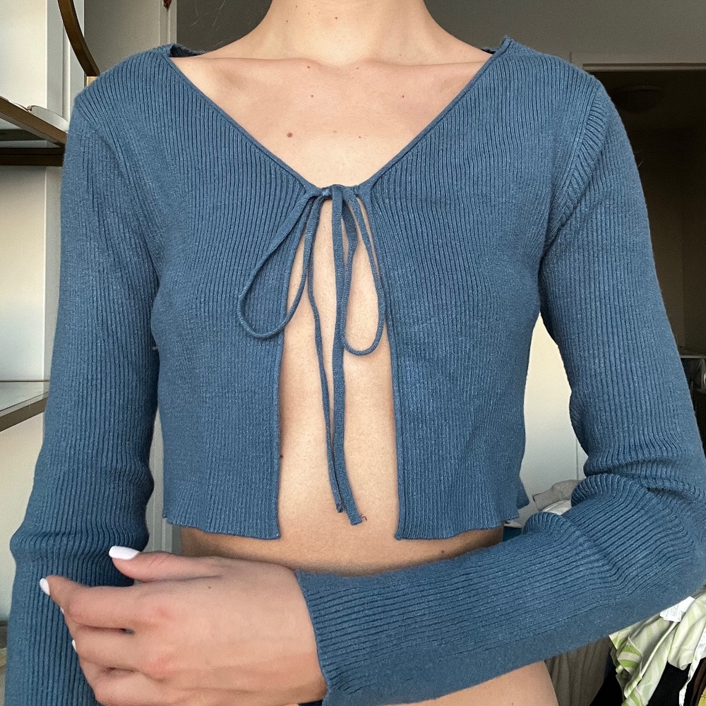 Blue crop top